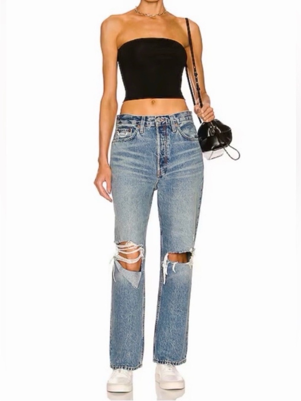 RE/DONE 90s Crop Low Slung Jeans Medium Wash